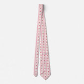 Preppy Cherry Stripes - Pink and Off White Krawatte (Rückseite)