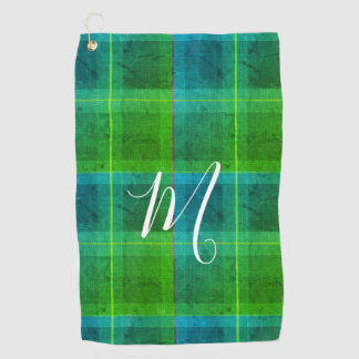 Preppy Chic Anfangs grün & blau kariert Golfhandtuch