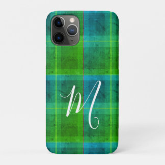 Preppy-chic Anfangs grün und blau kariert Case-Mate iPhone Hülle