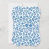 Preppy Chic Blue Leopard Print Brautparty Einladung (Rückseite)