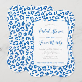 Preppy Chic Blue Leopard Print Brautparty Einladung