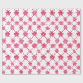 Preppy Chic Ditsy Pink Blume Geschenkpapier (Flach)