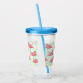 Preppy Chic Elegant rosa Flamingo Muster Acryltrinkbecher (Links)