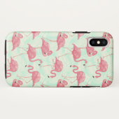 Preppy Chic Elegant rosa Flamingo Muster Case-Mate iPhone Hülle (Rückseite (Horizontal))