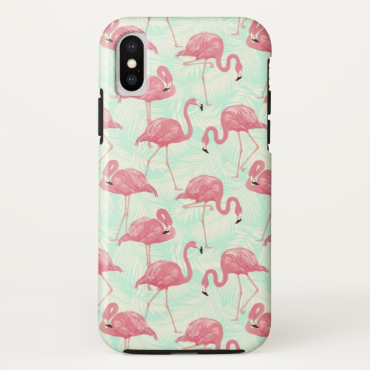 Preppy Chic Elegant rosa Flamingo Muster Case-Mate iPhone Hülle (Rückseite)