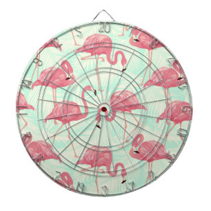 Preppy Chic Elegant rosa Flamingo Muster Dartscheibe