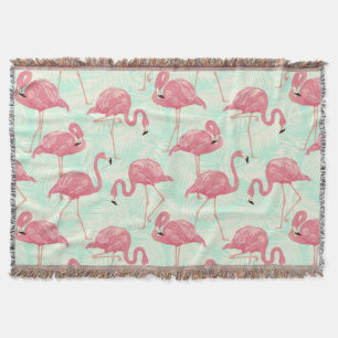 Preppy Chic Elegant rosa Flamingo Muster Decke