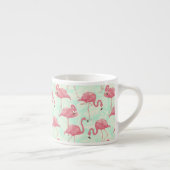 Preppy Chic Elegant rosa Flamingo Muster Espressotasse (Rechts)