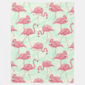 Preppy Chic Elegant rosa Flamingo Muster Fleecedecke (Vorderseite)