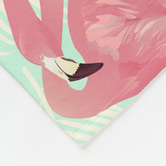 Preppy Chic Elegant rosa Flamingo Muster Fleecedecke (Ecke)