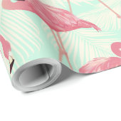 Preppy Chic Elegant rosa Flamingo Muster Geschenkpapier (Rolleneckpunkt)