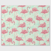 Preppy Chic Elegant rosa Flamingo Muster Geschenkpapier (Flach)