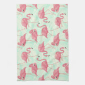 Preppy Chic Elegant rosa Flamingo Muster Geschirrtuch (Vertikal)