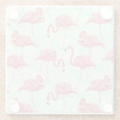 Preppy Chic Elegant rosa Flamingo Muster Glasuntersetzer (Rückseite)