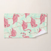 Preppy Chic Elegant rosa Flamingo Muster Handtuch (Handtuch)