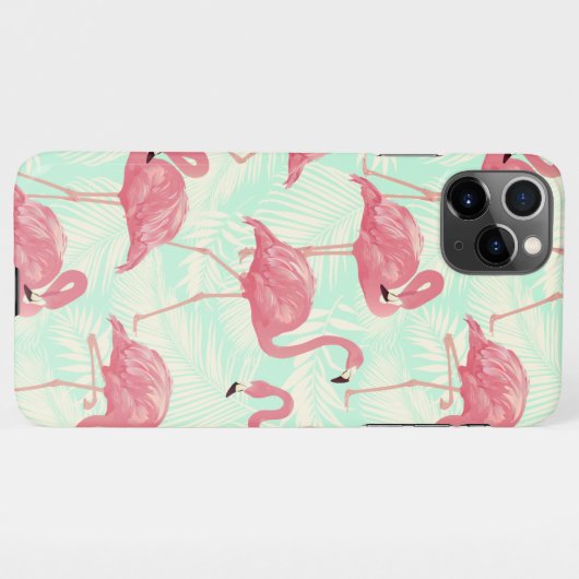 Preppy Chic Elegant rosa Flamingo Muster iPhone Hülle (Rückseite (Horizontal))