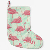 Preppy Chic Elegant rosa Flamingo Muster Kleiner Weihnachtsstrumpf (Vorderseite)