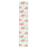 Preppy Chic Elegant rosa Flamingo Muster Mittelgroßer Tischläufer (Vorderseite)