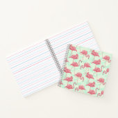 Preppy Chic Elegant rosa Flamingo Muster Notizblock (Innenseite)