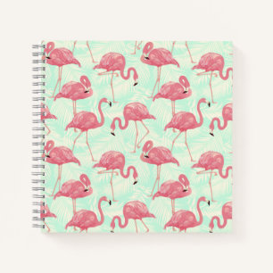 Preppy Chic Elegant rosa Flamingo Muster Notizblock