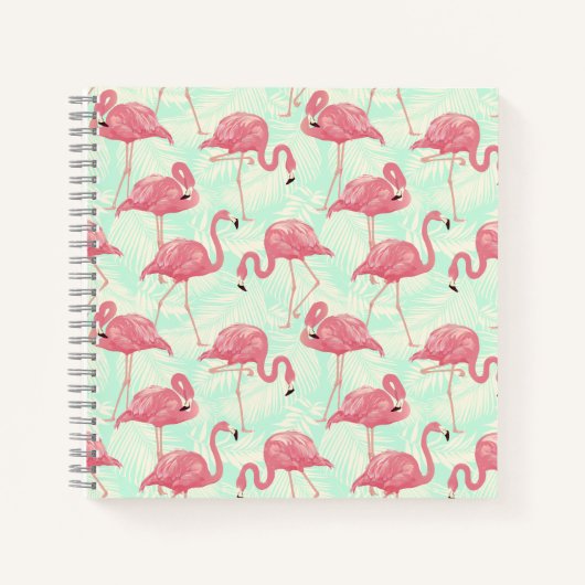 Preppy Chic Elegant rosa Flamingo Muster Notizblock (Vorderseite)