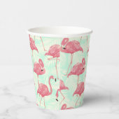 Preppy Chic Elegant rosa Flamingo Muster Pappbecher (Rechts)