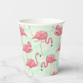 Preppy Chic Elegant rosa Flamingo Muster Pappbecher (Vorderseite)