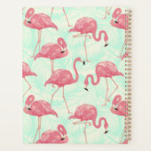 Preppy Chic Elegant rosa Flamingo Muster Planer (Rückseite)