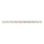 Preppy Chic Elegant rosa Flamingo Muster Satinband (Vorderseite)