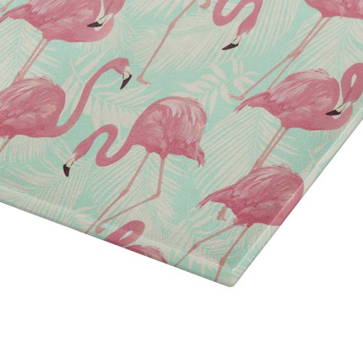 Preppy Chic Elegant rosa Flamingo Muster Schneidebrett (Ecke)