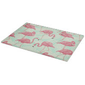 Preppy Chic Elegant rosa Flamingo Muster Schneidebrett (Ecke)
