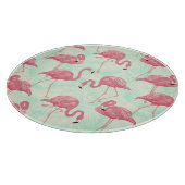 Preppy Chic Elegant rosa Flamingo Muster Schneidebrett (Ecke)
