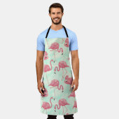 Preppy Chic Elegant rosa Flamingo Muster Schürze (Getragen)