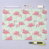 Preppy Chic Elegant rosa Flamingo Muster Seidenpapier (Handwerk)
