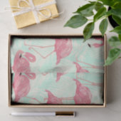 Preppy Chic Elegant rosa Flamingo Muster Seidenpapier (Geschenk)