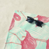 Preppy Chic Elegant rosa Flamingo Muster Strandtuch (Beispiel)