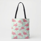Preppy Chic Elegant rosa Flamingo Muster Tasche (Vorderseite)