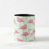 Preppy Chic Elegant rosa Flamingo Muster Tasse (Zentrum)