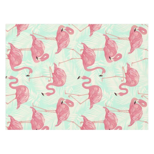 Preppy Chic Elegant rosa Flamingo Muster Tischdecke (Vorderseite (Horizontal))