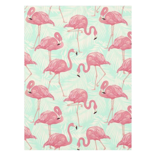 Preppy Chic Elegant rosa Flamingo Muster Tischdecke (Vorderseite)