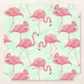 Preppy Chic Elegant rosa Flamingo Muster Untersetzer (Vorderseite)