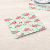 Preppy Chic Elegant rosa Flamingo Muster Untersetzer (angewinkelt)