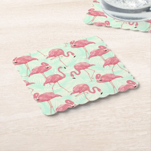 Preppy Chic Elegant rosa Flamingo Muster Untersetzer (angewinkelt)