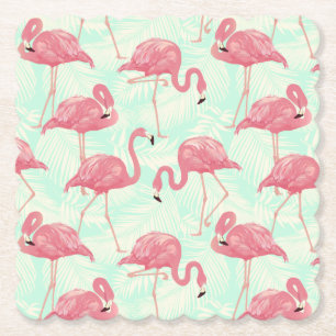 Preppy Chic Elegant rosa Flamingo Muster Untersetzer