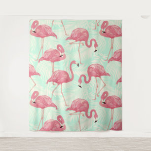 Preppy Chic Elegant rosa Flamingo Muster Wandteppich