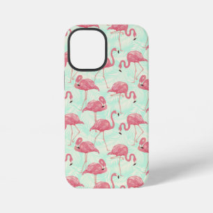 Preppy Chic Elegantes Rosa Flamingo Muster iPhone 12 Mini Hülle