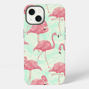 Preppy Chic Elegantes Rosa Flamingo-Muster iPhone 13 Hülle