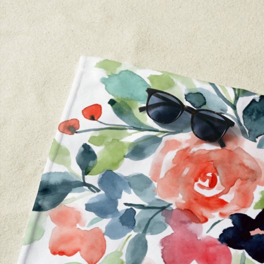 Preppy Chic Floral Honeymoon Geschenke Personalisi Strandtuch (Beispiel)