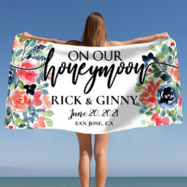 Preppy Chic Floral Honeymoon Geschenke Personalisi Strandtuch