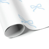 Preppy Chic  Hellblaue Schleifenmuster Frühling So Geschenkpapier (Rolleneckpunkt)